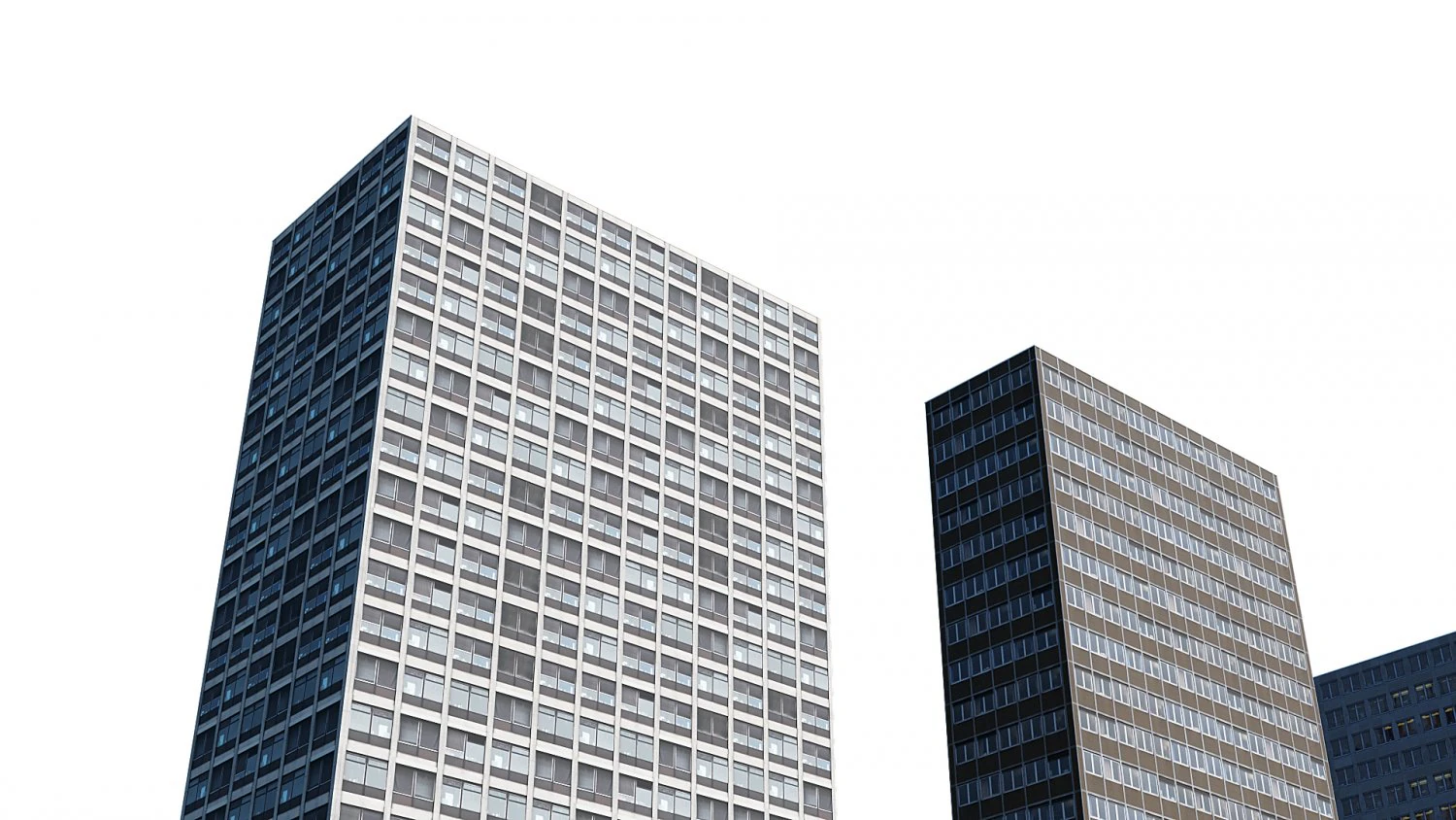 office buildings set 3D Model .c4d .max .obj .3ds .fbx .stl .blend 