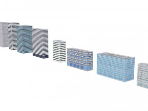 office buildings set 3D Model