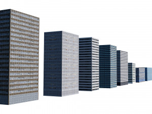 office buildings set Modello 3D