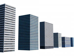 office buildings set 3D Model
