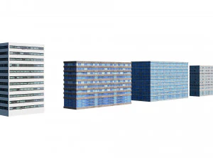 office buildings set 3D Model