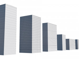 office buildings set Modello 3D