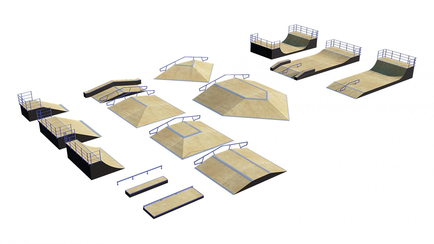 skate park 3D Model .c4d .max .obj .3ds .fbx .stl .blend 