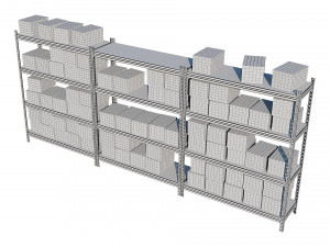 warehouse racking Model 3D