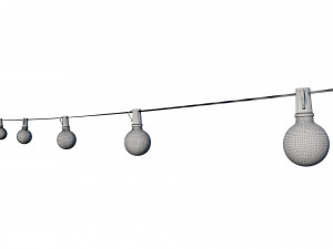 string lights edison lamps 3D Model