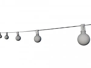 string lights edison lamps 3D Model