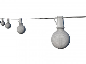 string lights edison lamps 3D Model