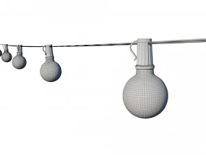 string lights edison lamps 3D Model