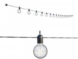 string lights edison lamps 3D Model