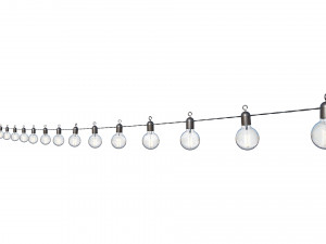 string lights edison lamps 3D Model