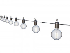 string lights edison lamps 3D Model