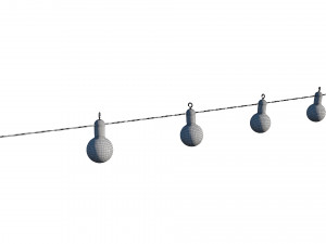 string lights edison lamps 3D Model