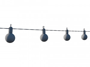string lights edison lamps 3D Model