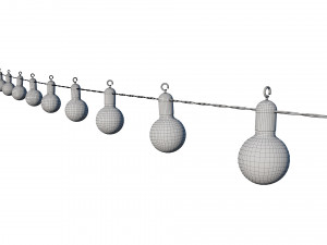 string lights edison lamps 3D Model