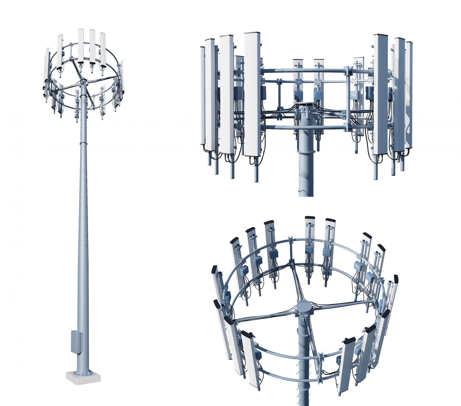 telecommunication tower 3D Model .c4d .max .obj .3ds .fbx .stl .blend