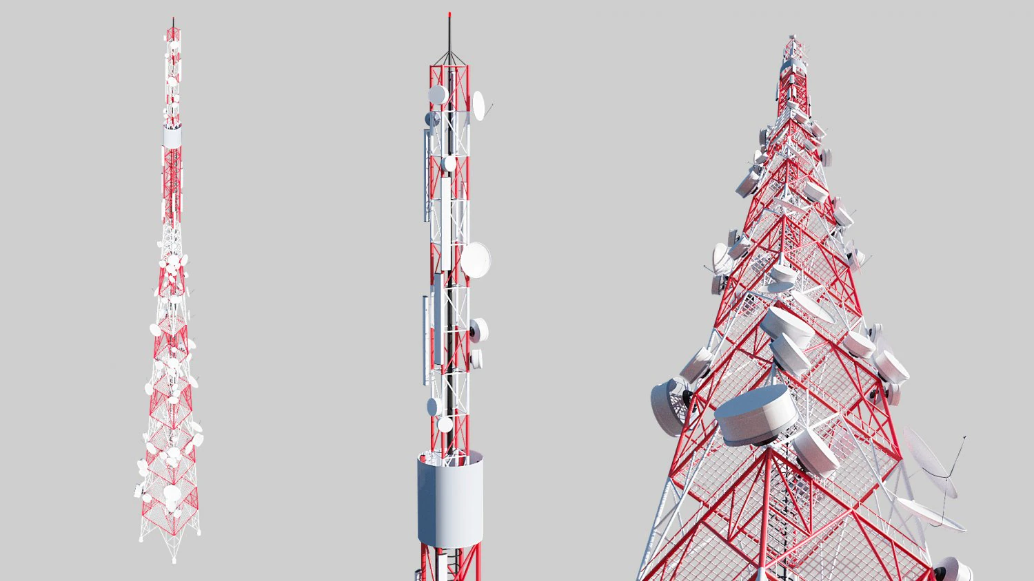 telecommunication tower 3D Model .c4d .max .obj .3ds .fbx .stl .blend 