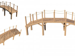 small wooden bridge 3D Model