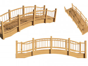 small wooden bridge 3D Model