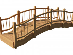 small wooden bridge Modelo 3D