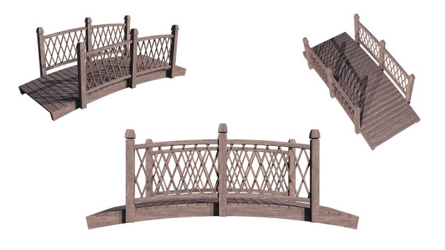 garden bridge 3D Model .c4d .max .obj .3ds .fbx .stl .blend 