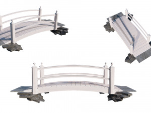 wooden garden bridge 3D Model