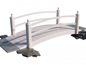 wooden garden bridge 3D Model