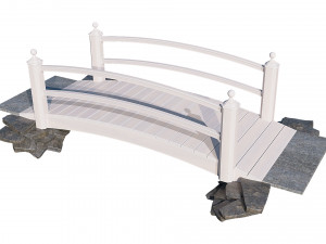 wooden garden bridge 3D Model
