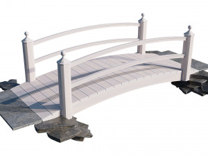 wooden garden bridge 3D Model