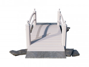 wooden garden bridge 3D Model