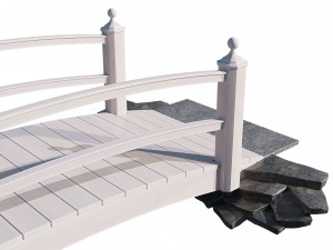 wooden garden bridge 3D Model