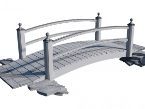 wooden garden bridge 3D Model