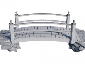 wooden garden bridge 3D Model