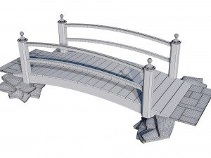 wooden garden bridge 3D Model