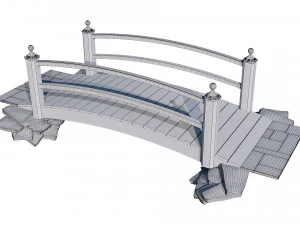 wooden garden bridge 3D Model