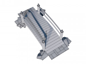 wooden garden bridge 3D Model