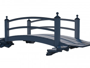 wooden garden bridge 3D Model