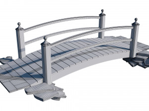 wooden garden bridge 3D Model