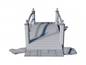 wooden garden bridge 3D Model