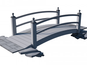 wooden garden bridge 3D Model