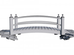 wooden garden bridge 3D Model