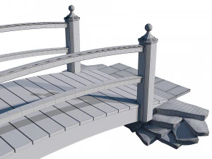 wooden garden bridge 3D Model
