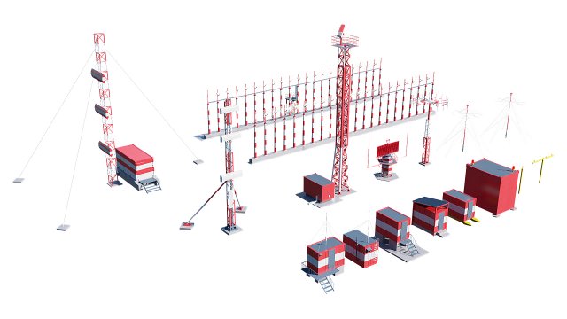 airport techical structures Modello 3D .c4d .max .obj .3ds .fbx .stl .blend 