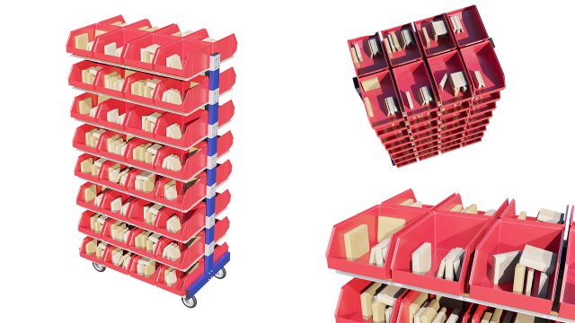 warehouse trolley Model 3D .c4d .max .obj .3ds .fbx .stl .blend 