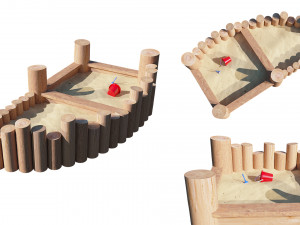 wooden sandbox 3D Модель