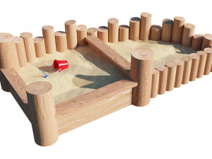 wooden sandbox Modelo 3D
