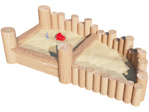 wooden sandbox Modelo 3D