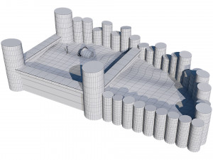 wooden sandbox Modelo 3D