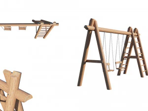 balan&ccedil;o de madeira Modelo 3D