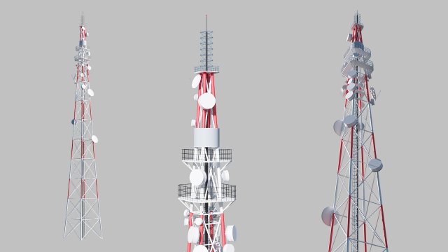 telecommunication tower 3D Model .c4d .max .obj .3ds .fbx .stl .blend 