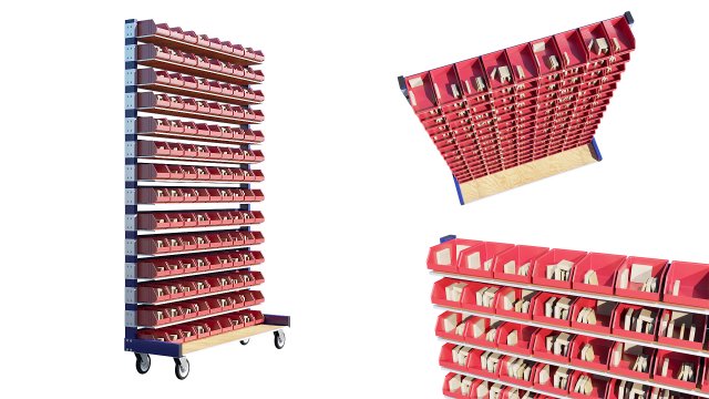 warehouse trolley 3D Model .c4d .max .obj .3ds .fbx .stl .blend 
